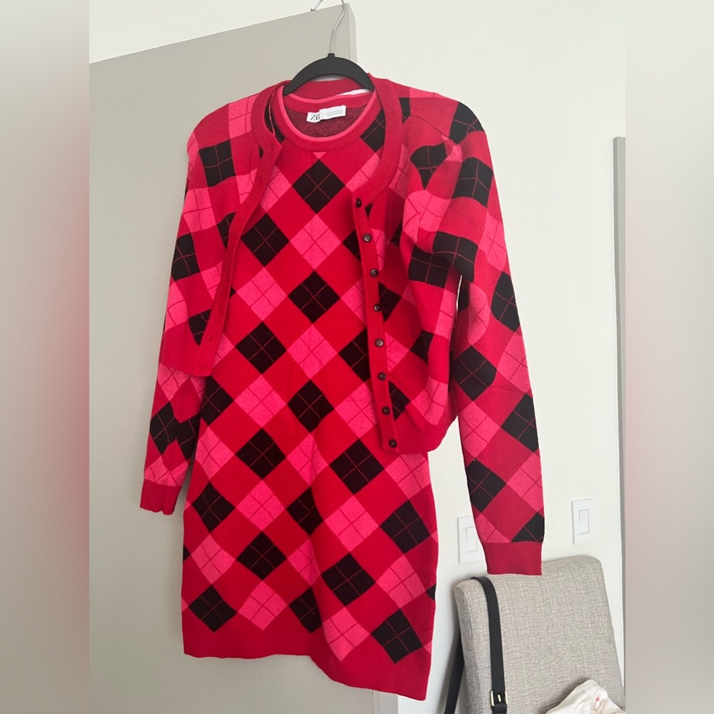 Mango dress and cardigan set